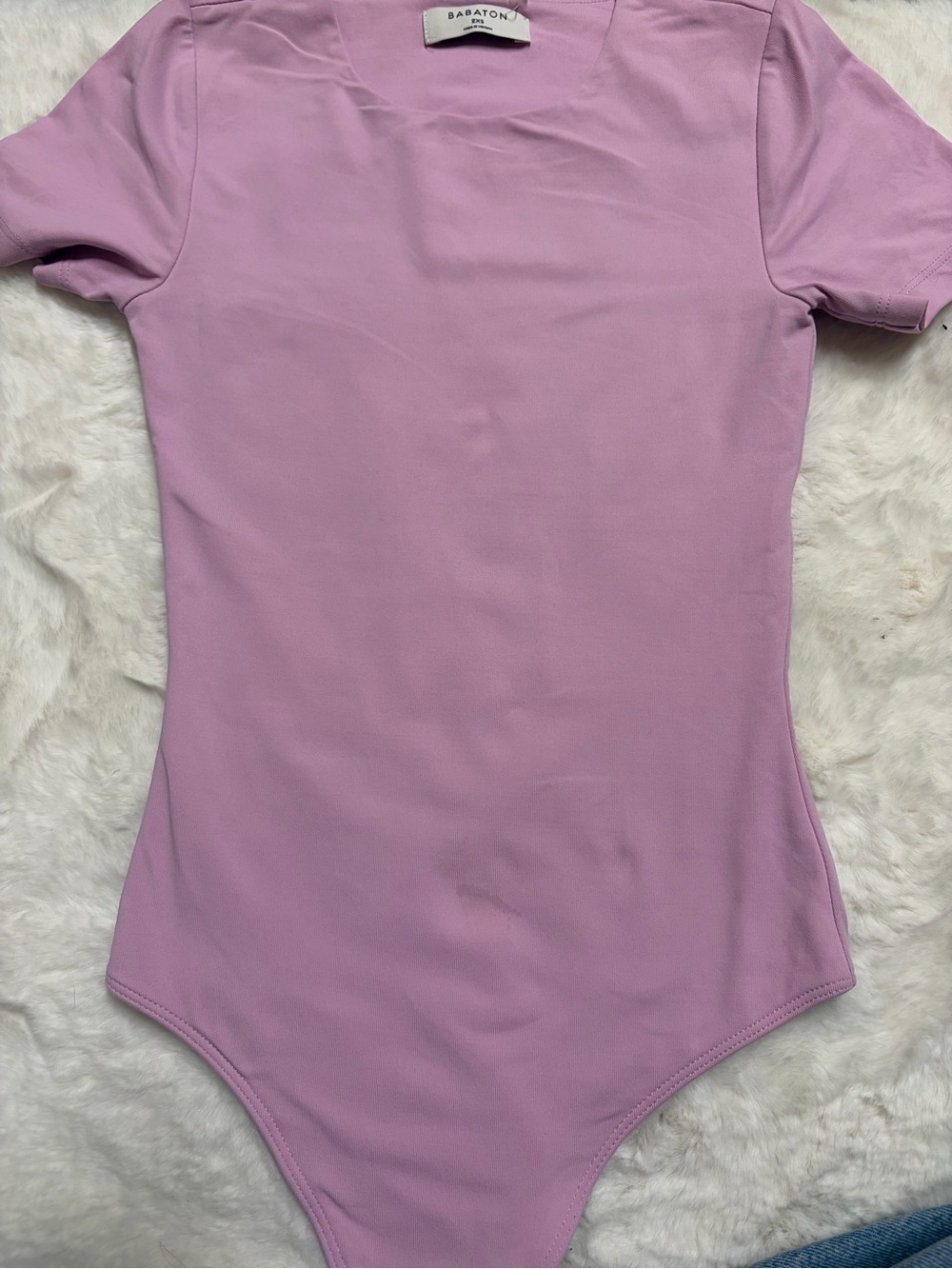 Babaton Lilac Short Sleeve One-Piece Bodysuit